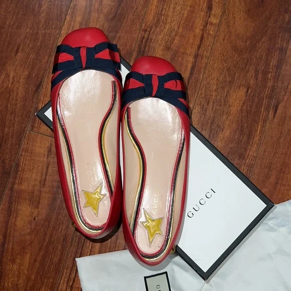 Gucci Aline ribbon toe ballerin 39.5
